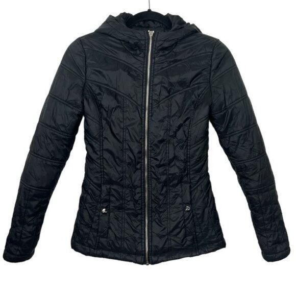 Guess Black Quilted Karaline Jacket XS Flawed - Picture 1 of 14